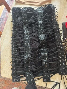 Current mood lace up strappy dress